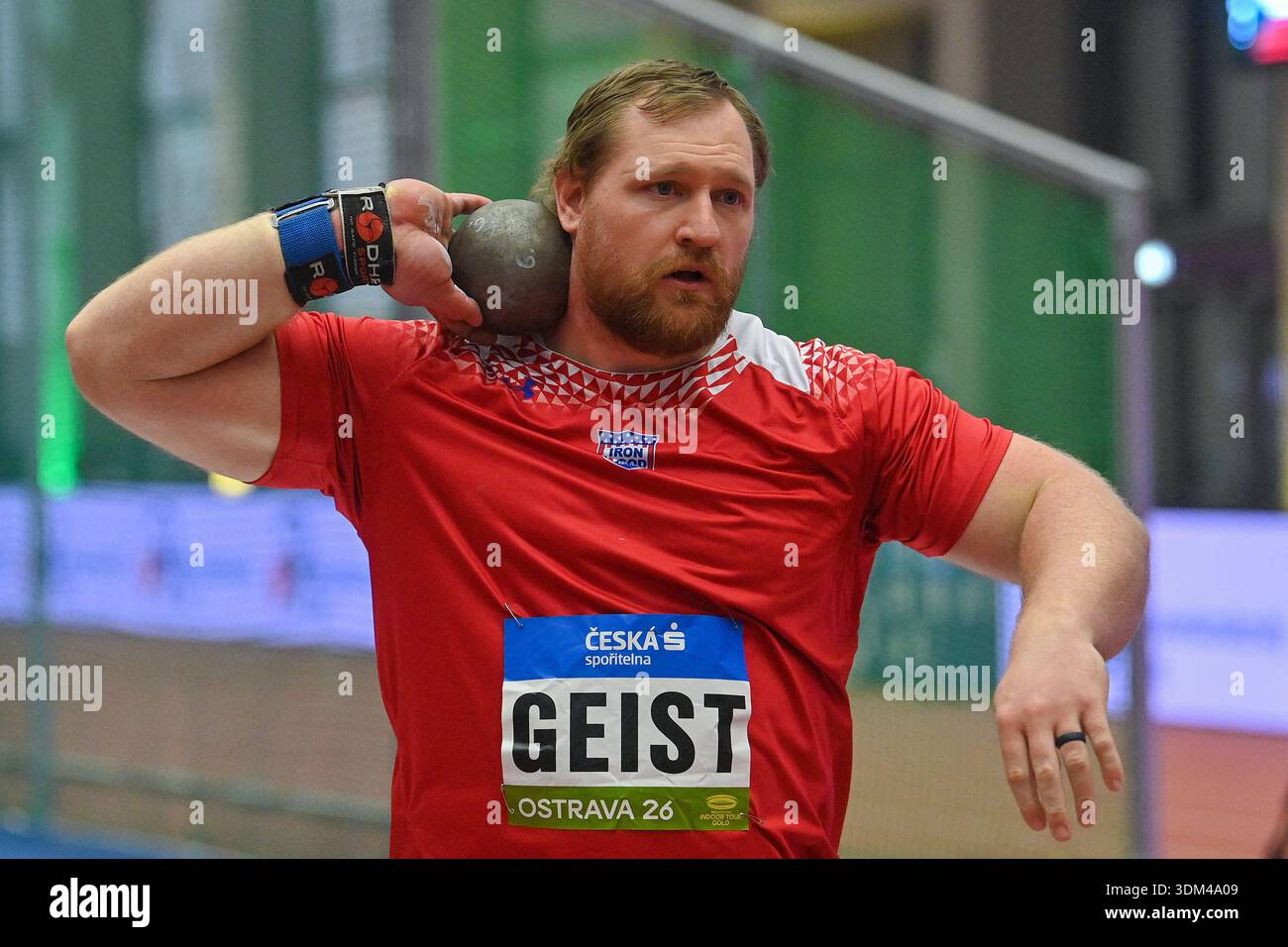 Jordan Geist of USA competes the Shot Put Men during Czech Indoor Gala ...