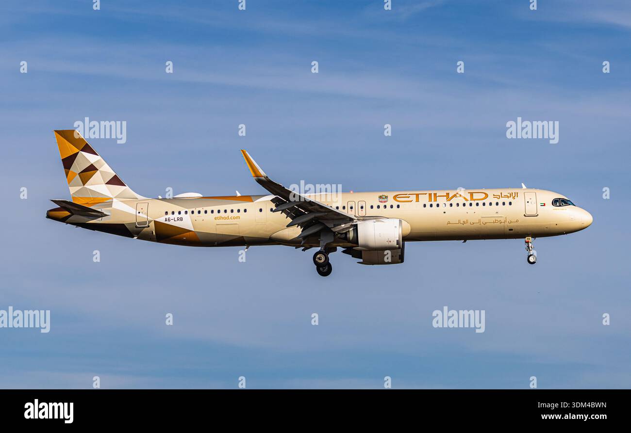 Airbus A321 NEO (XLR) airliner and Lucis Air EV car from Riyadh