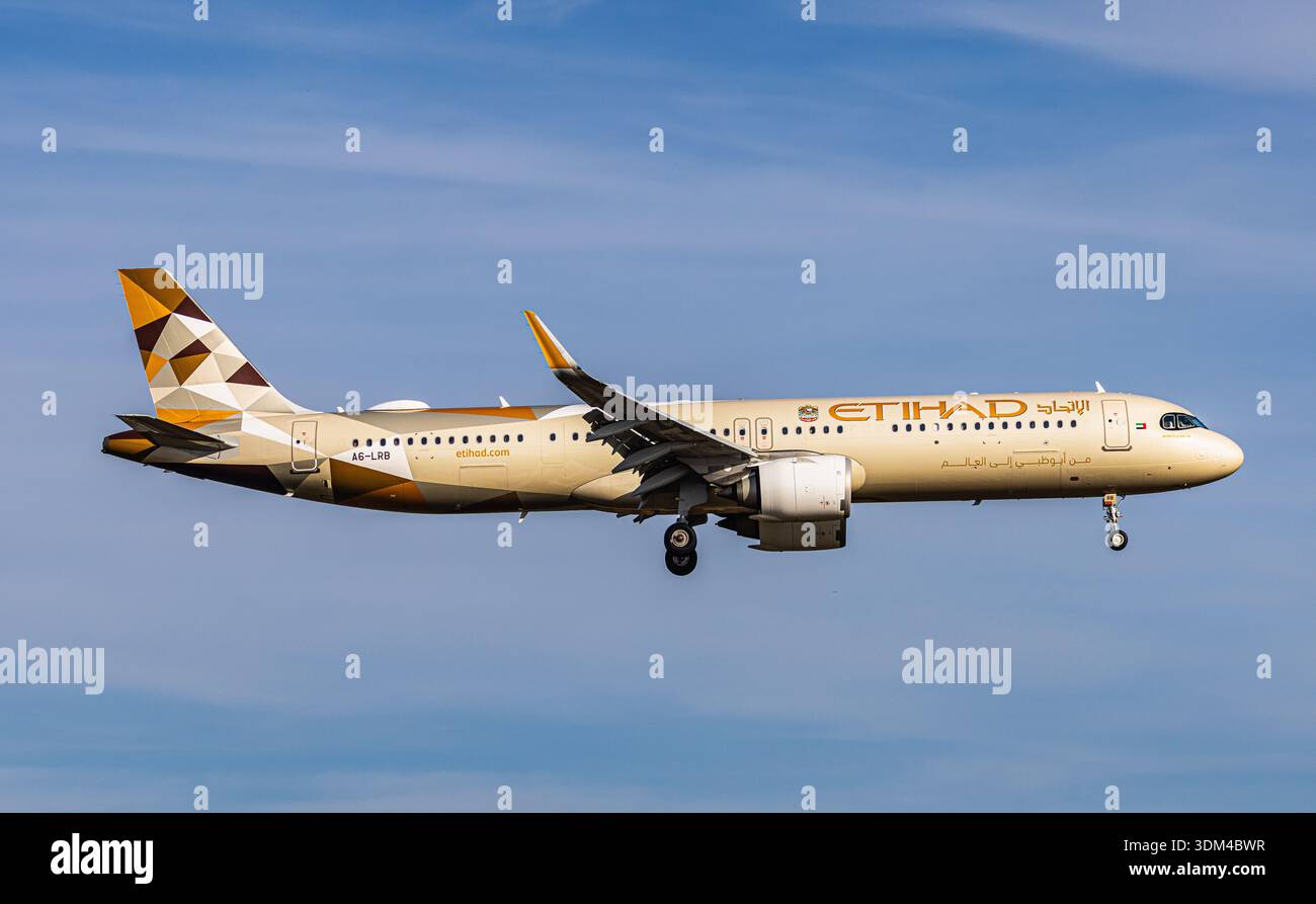 Airbus A321 NEO (XLR) airliner and Lucis Air EV car from Riyadh