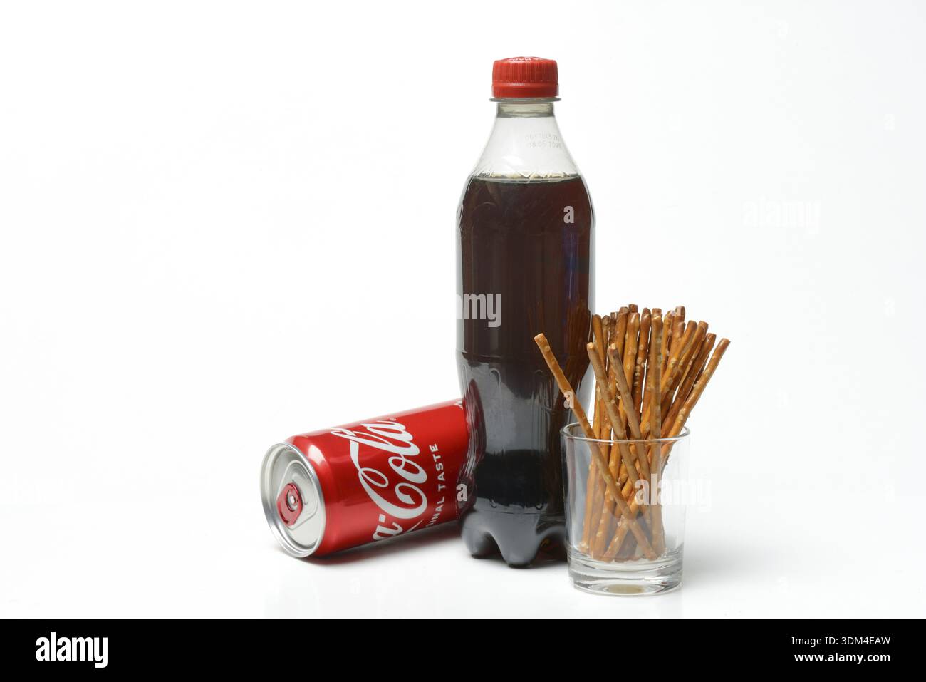 Pretzel sticks and cola Stock Photo