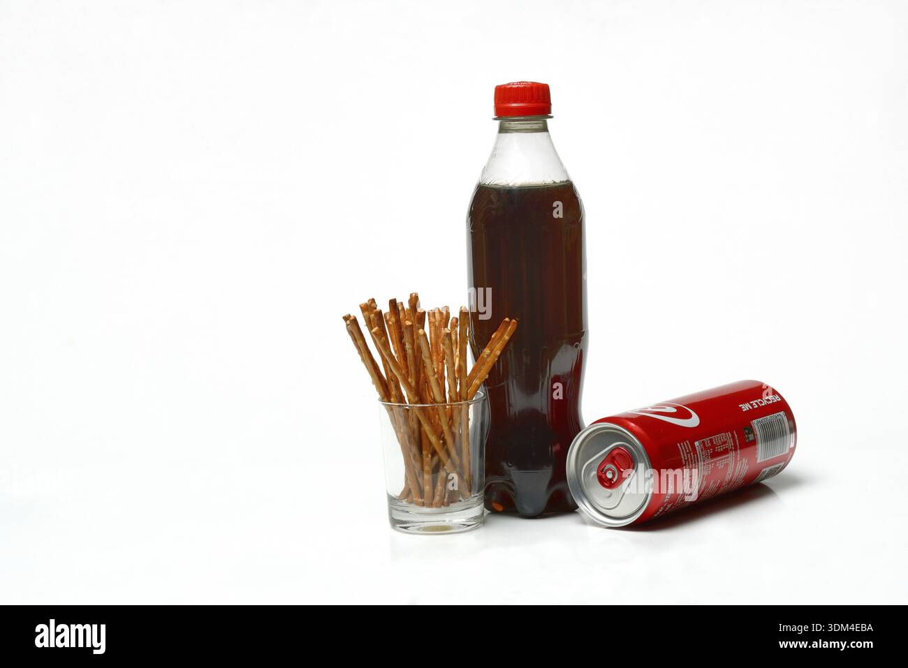 Pretzel sticks and cola Stock Photo