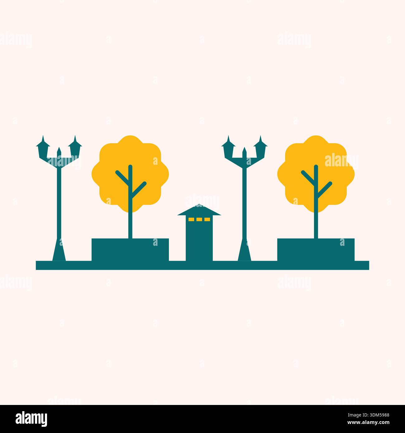Public park icon design. Flat design vector illustration Stock Vector