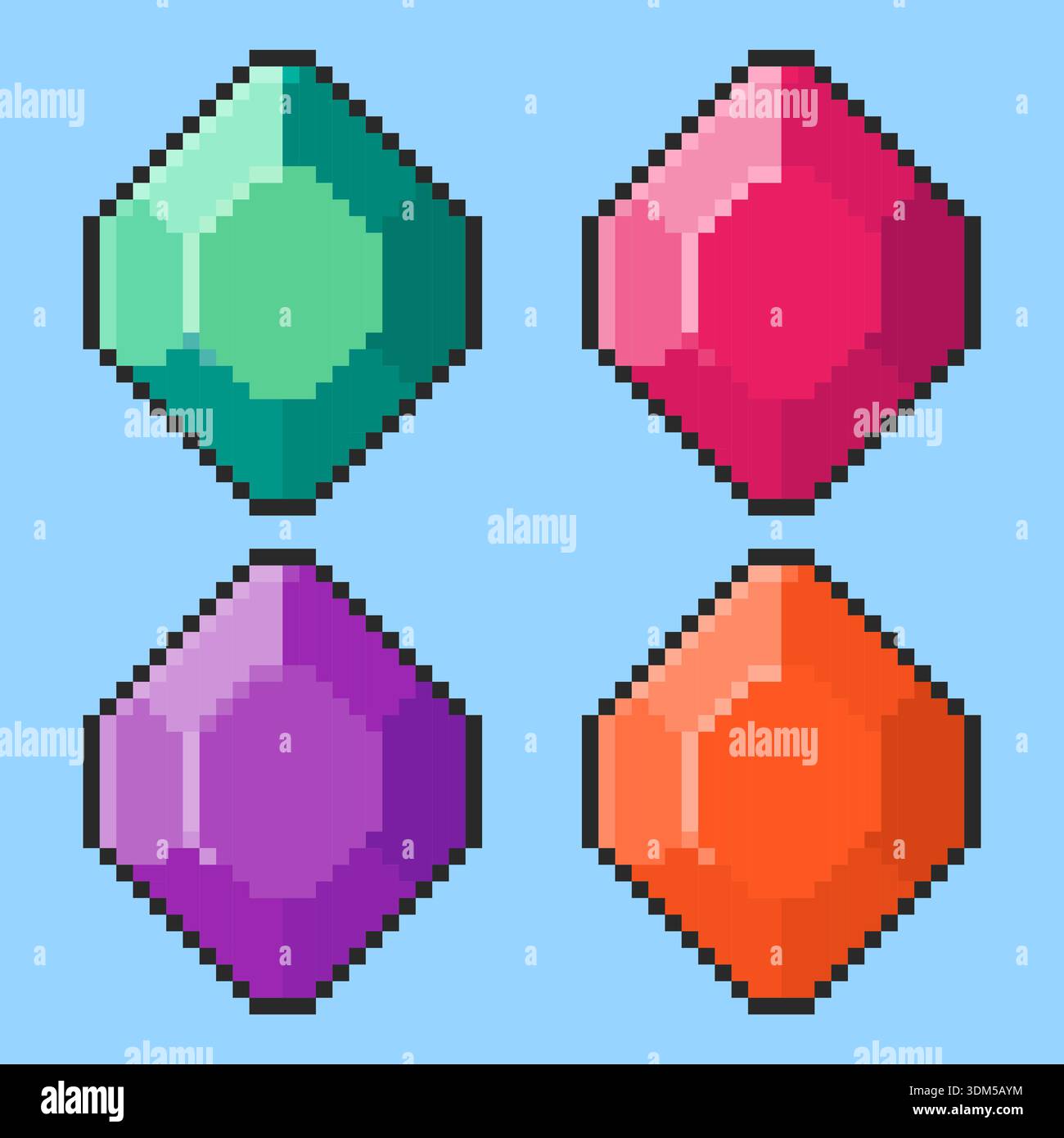 Pixel art Gems Collection game asset design Stock Vector Image & Art ...