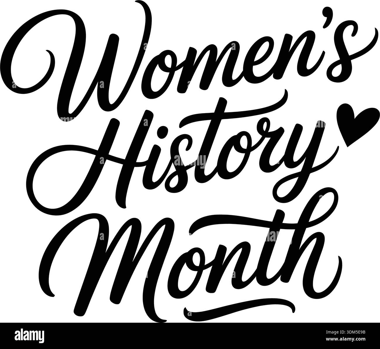 Women Sign For Lettering Women’s history month hand lettering typography in black and white ...