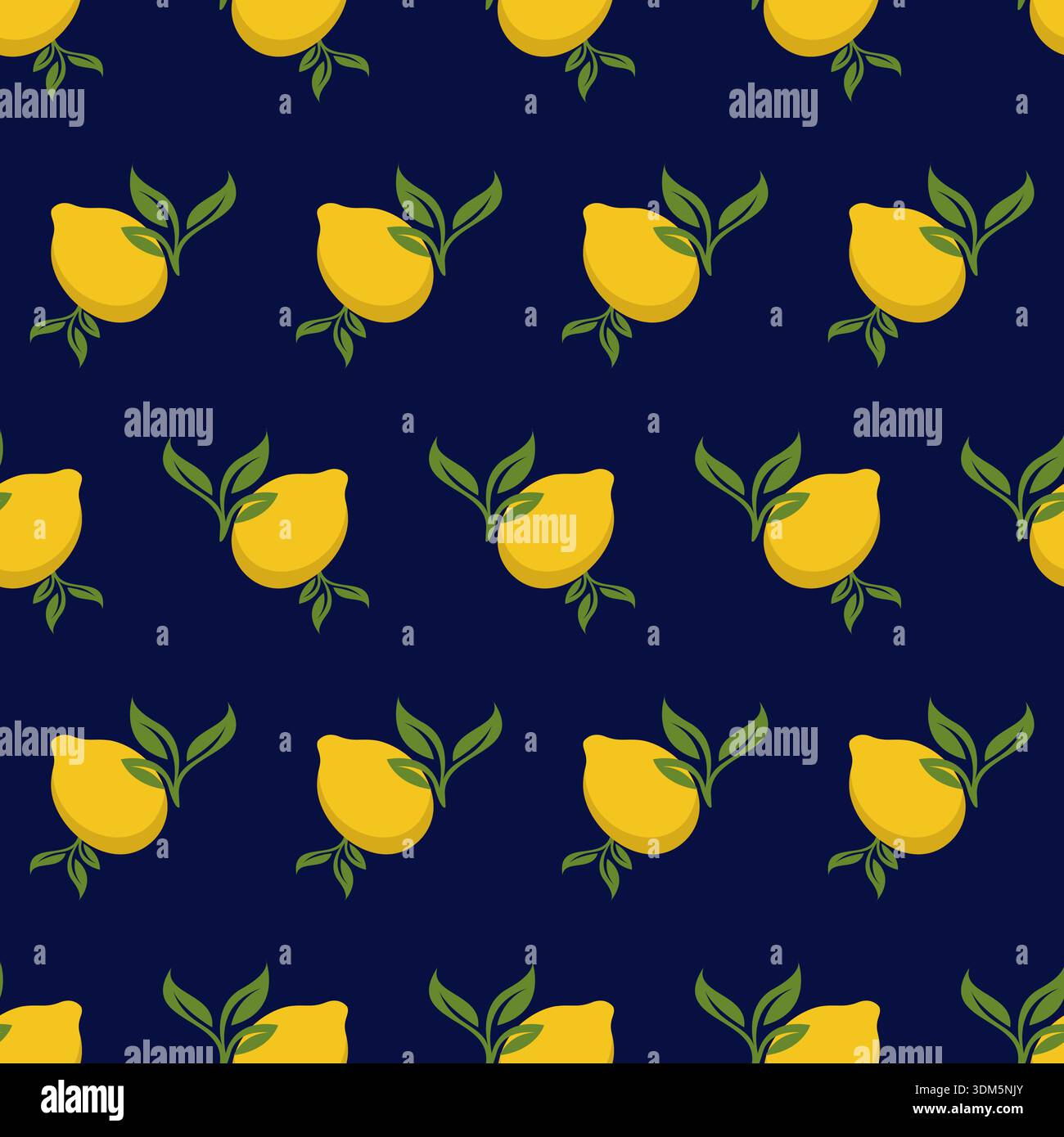 Seamless pattern with lemons on the blue background. Bright summer ...