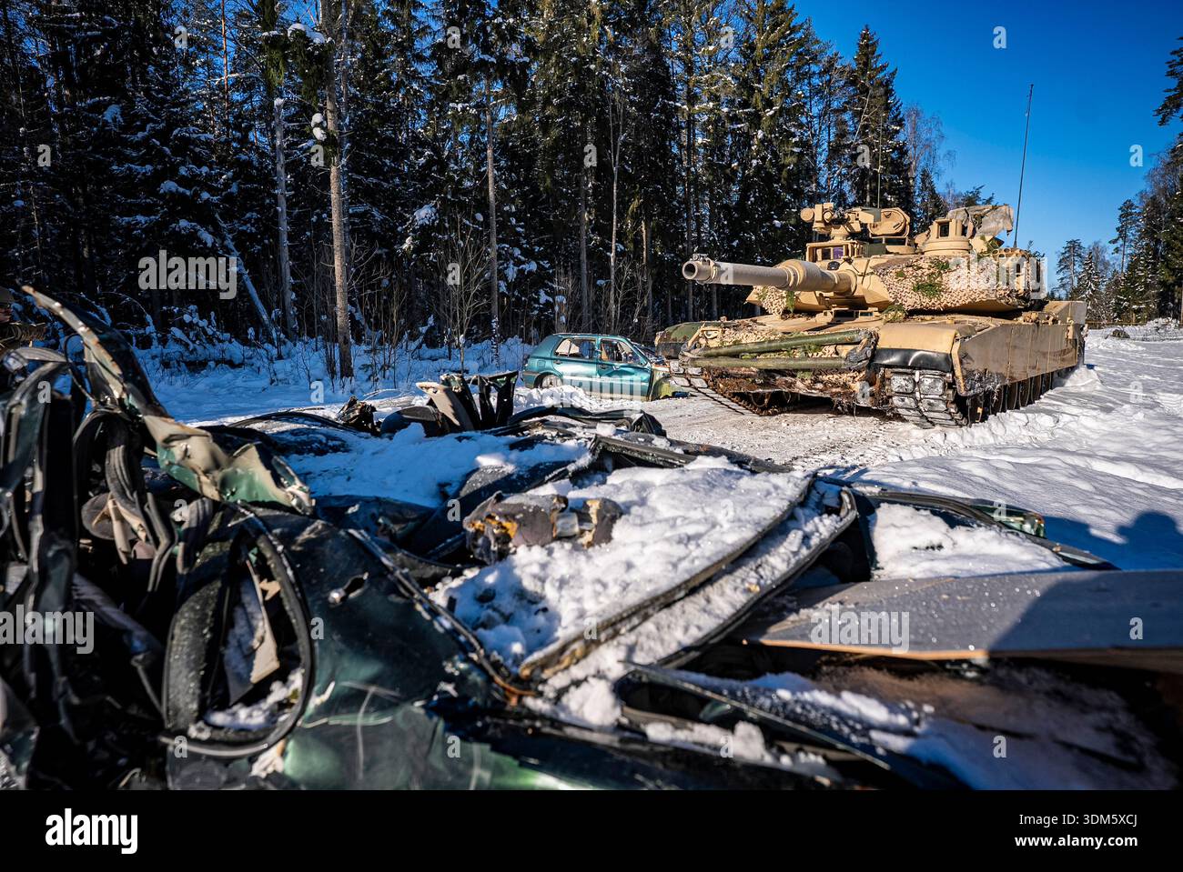 American Abrams tanks on the Tapa range in Estonia joining British ...