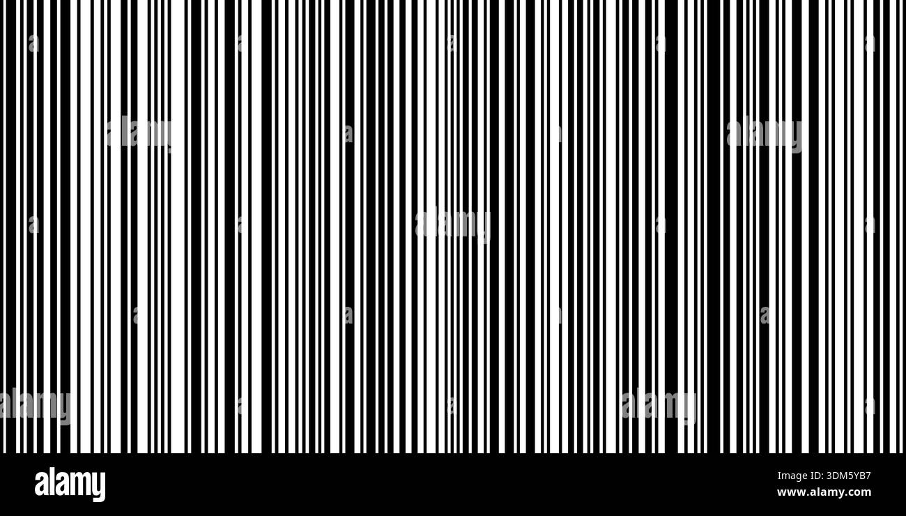 Barcode pattern with irregular vertical lines and glitch effect creates abstract striped design Stock Vector