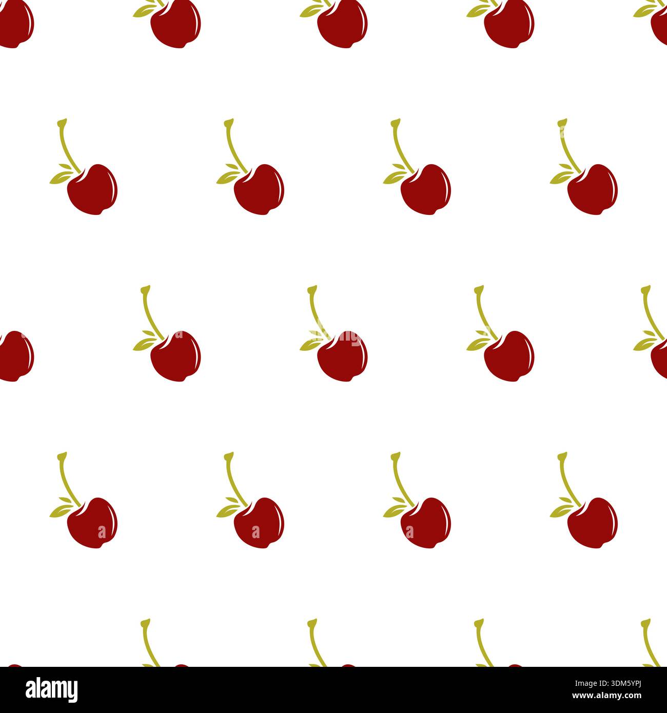 Cherry Fruit Seamless Pattern Design Vector Stock Vector Image & Art ...