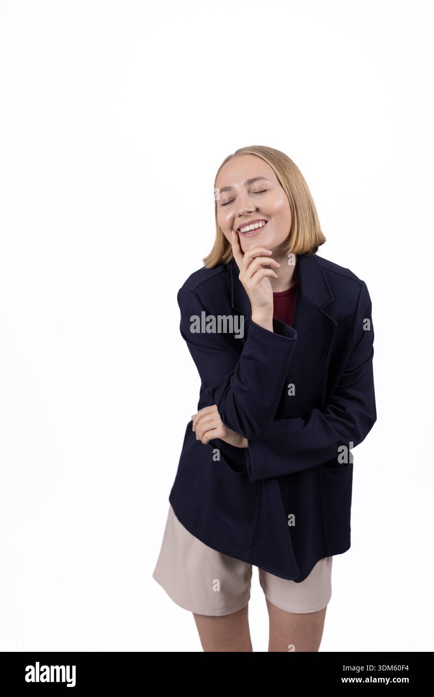 Businesswoman in black blazer hi-res stock photography and images - Alamy