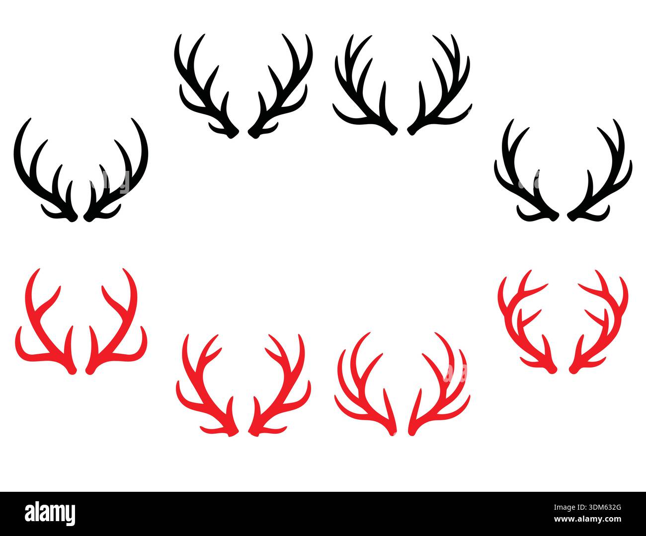 Set of antlers vector illustration Stock Vector