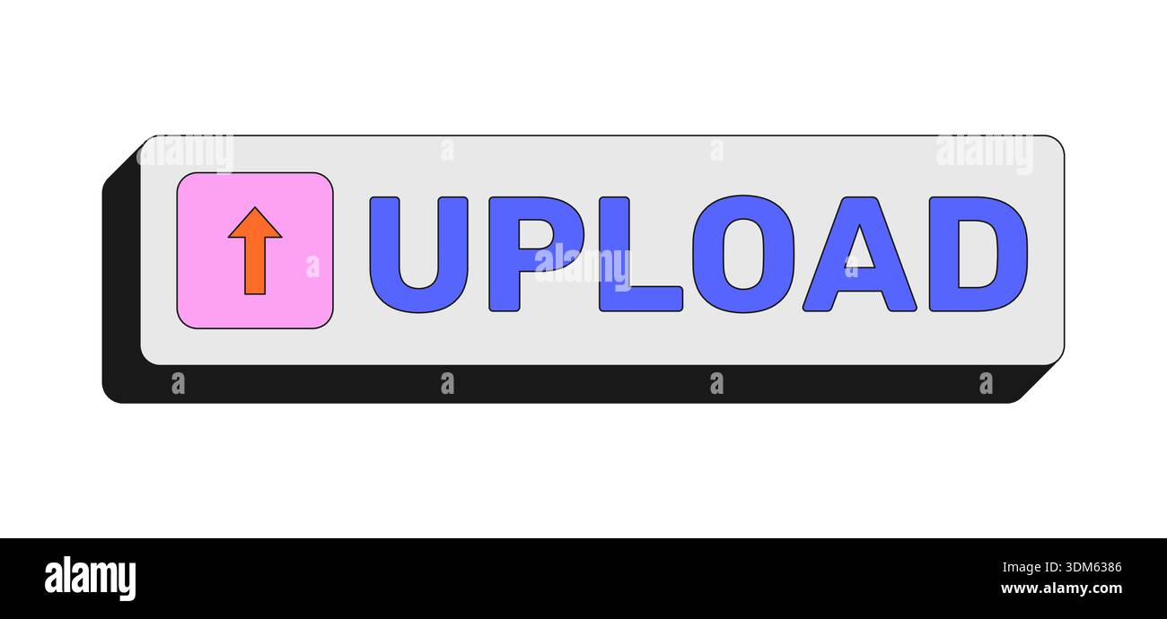 Upload rectangular UI web button Stock Vector