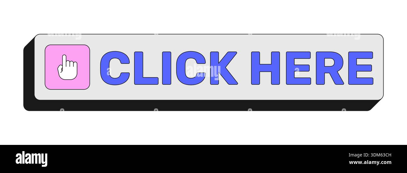 Click here rectangular UI web button Stock Vector
