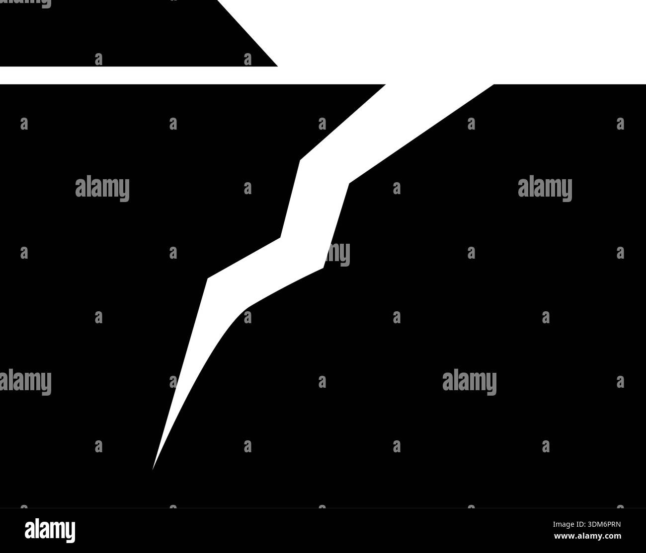 Breach Icon Representing Data Leak, Structural Crack, or Digital Disruption Stock Vector