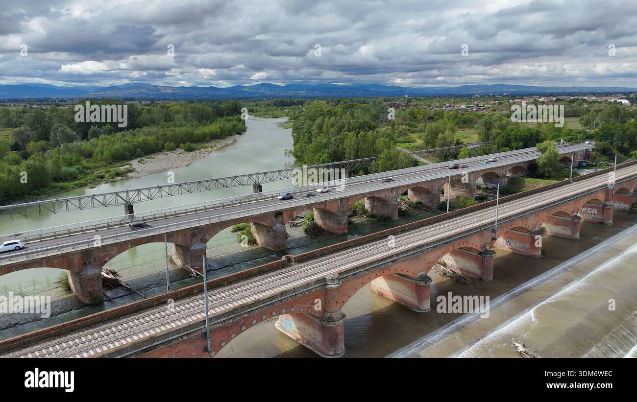 Multiple Birdges Multiple bridges span trebbia river hi-res stock photography and images ...