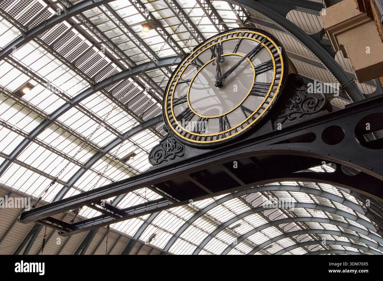 Clock on Kings Cross Platform 8 Stock Photo