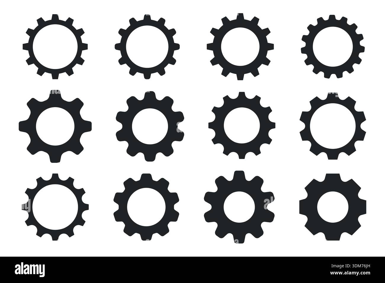 Gear setting icon set or Cog wheel symbol concept of mechanism ...