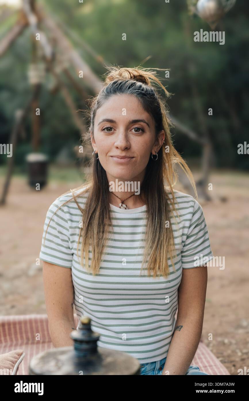 Woman in striped shirt hi-res stock photography and images - Alamy