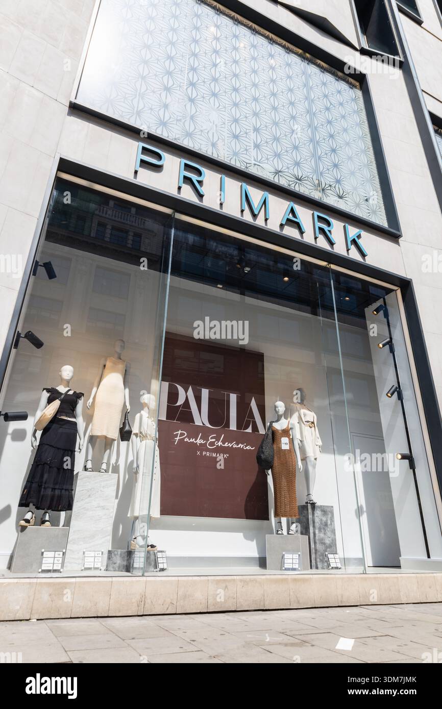 Primark store front and fashion window display. London, UK, 11 May 2024 ...