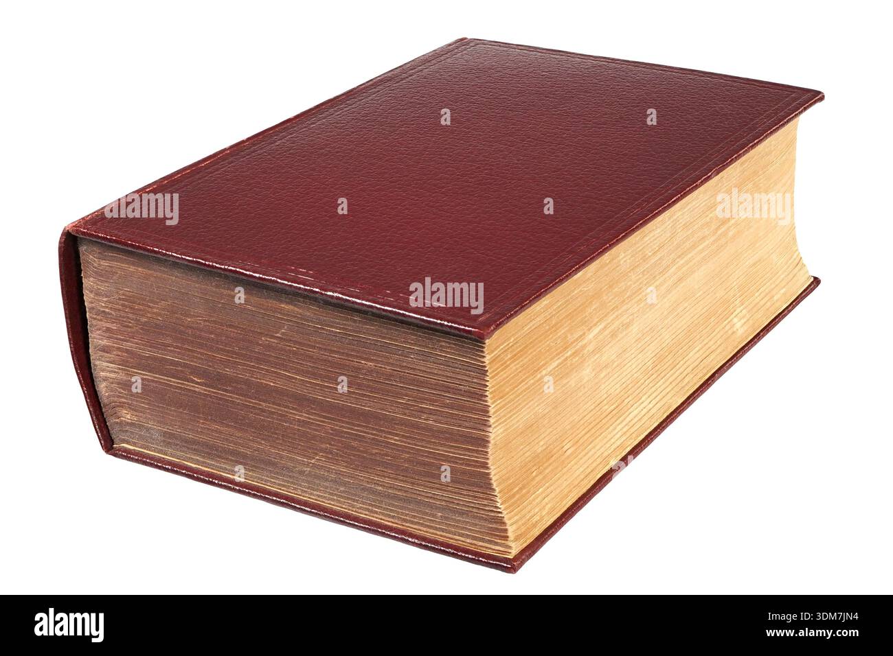 Old thick book isolated on white background Stock Photo