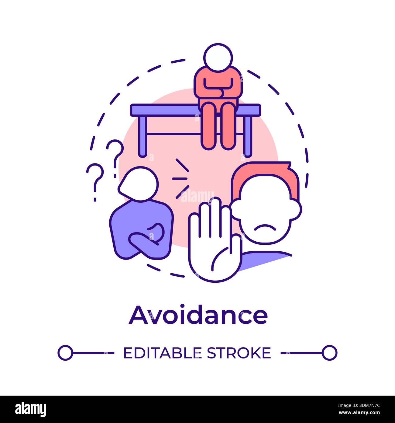 Avoidance multi color concept icon Stock Vector