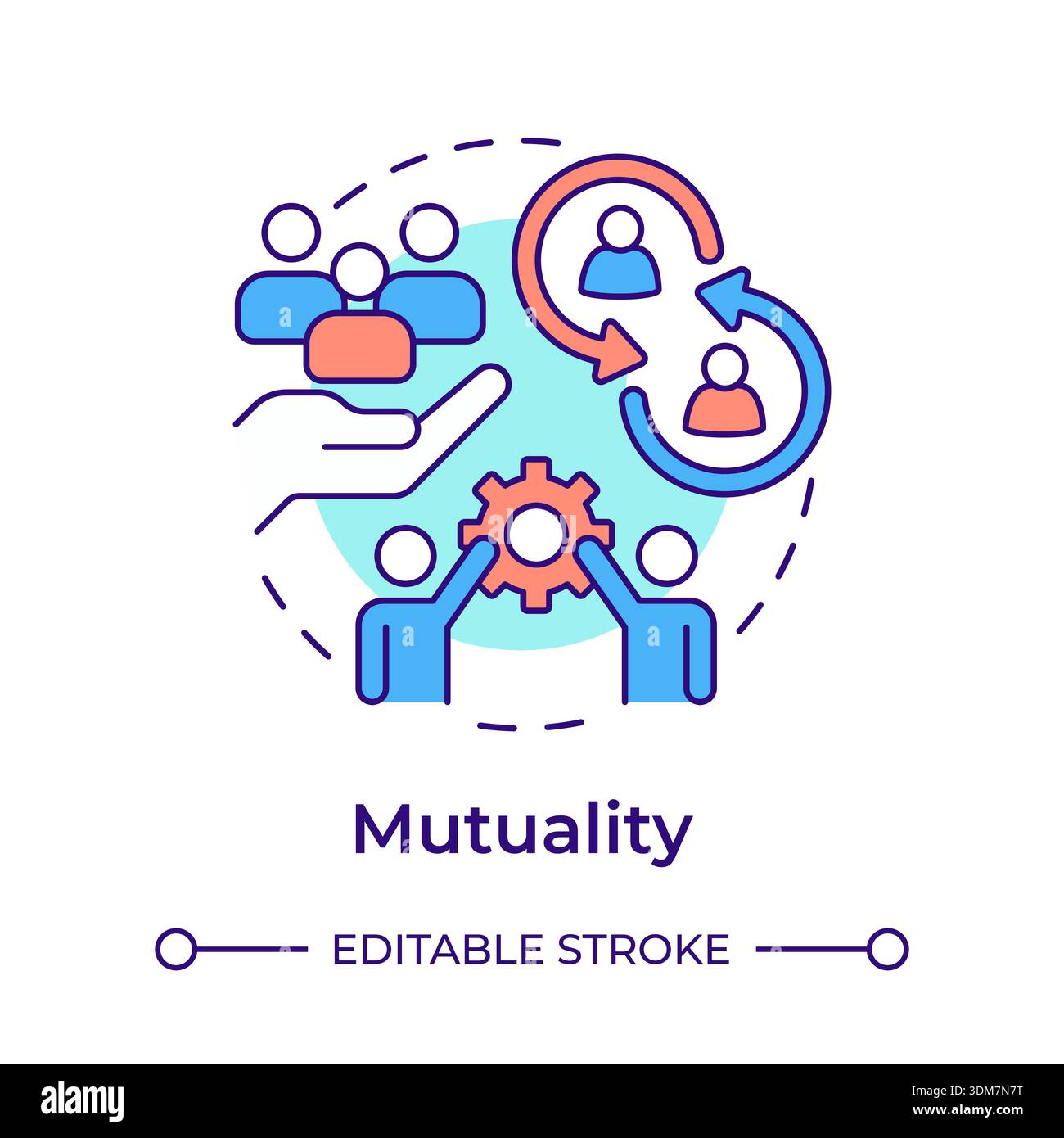 Mutuality multi color concept icon Stock Vector