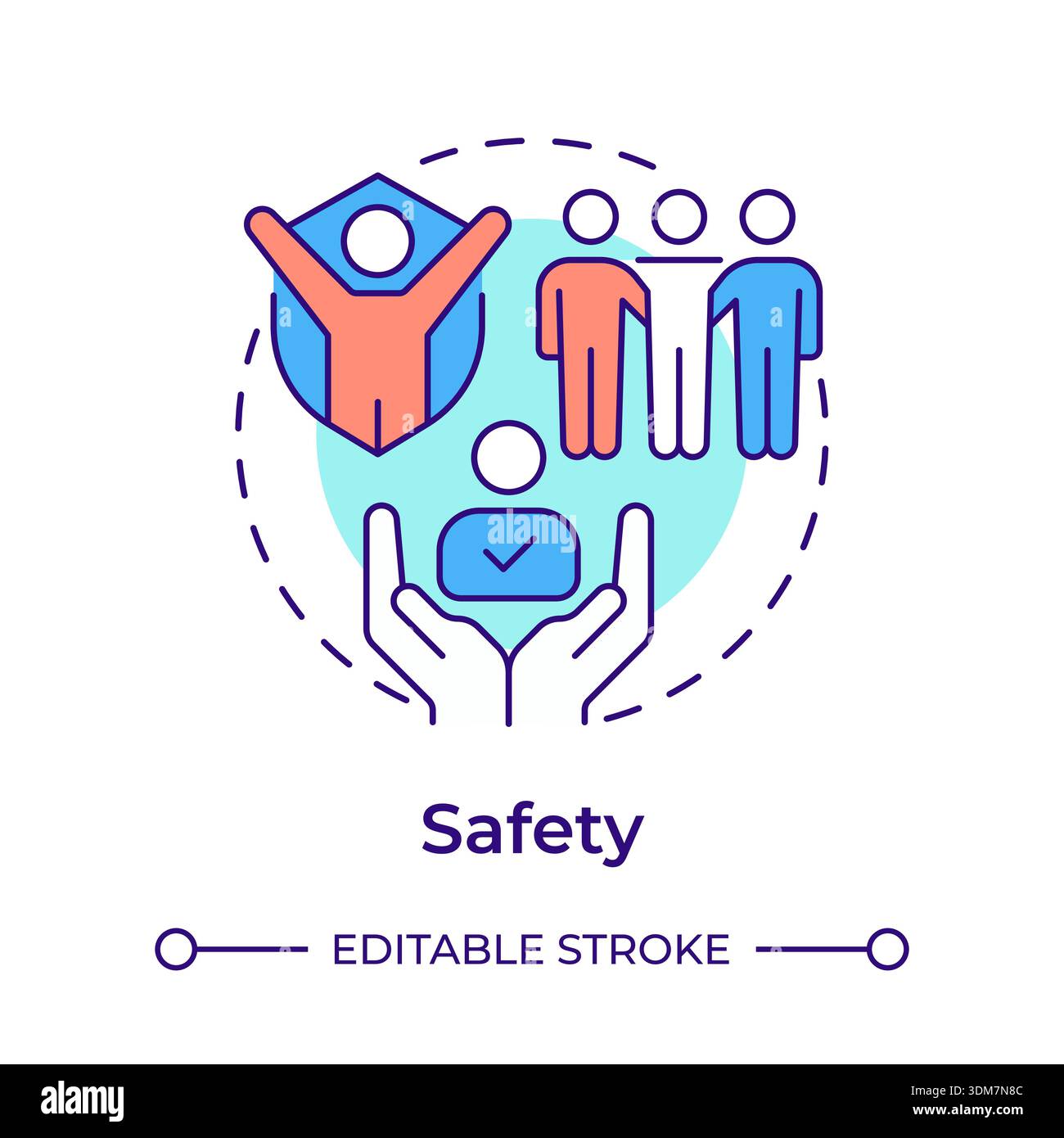 Safety multi color concept icon Stock Vector