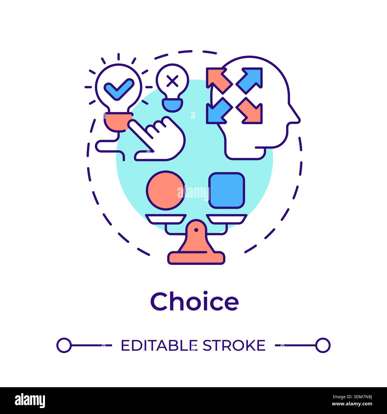 Choice multi color concept icon Stock Vector
