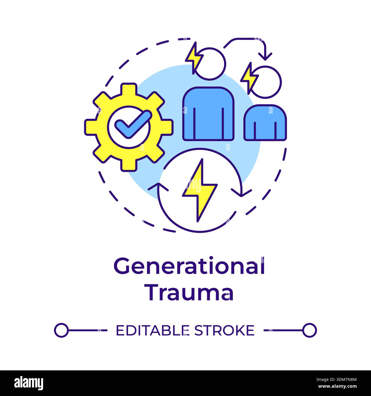 Generational trauma multi color concept icon Stock Vector