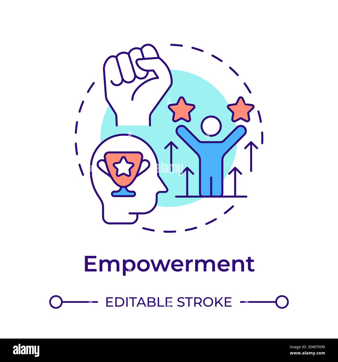Empowerment multi color concept icon Stock Vector
