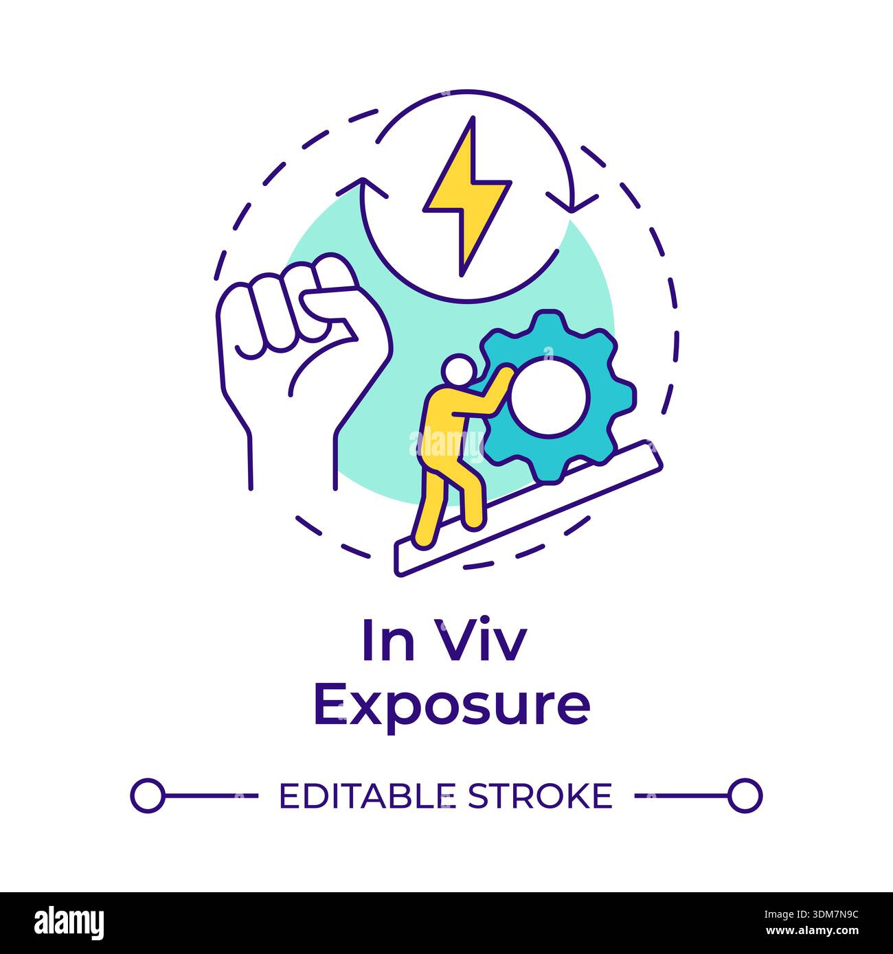 In viv exposure multi color concept icon Stock Vector
