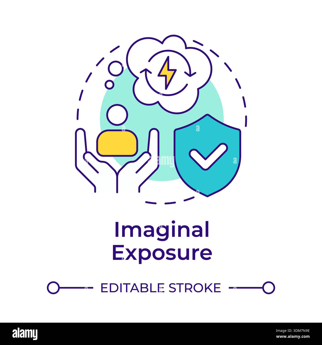 Imaginal exposure multi color concept icon Stock Vector