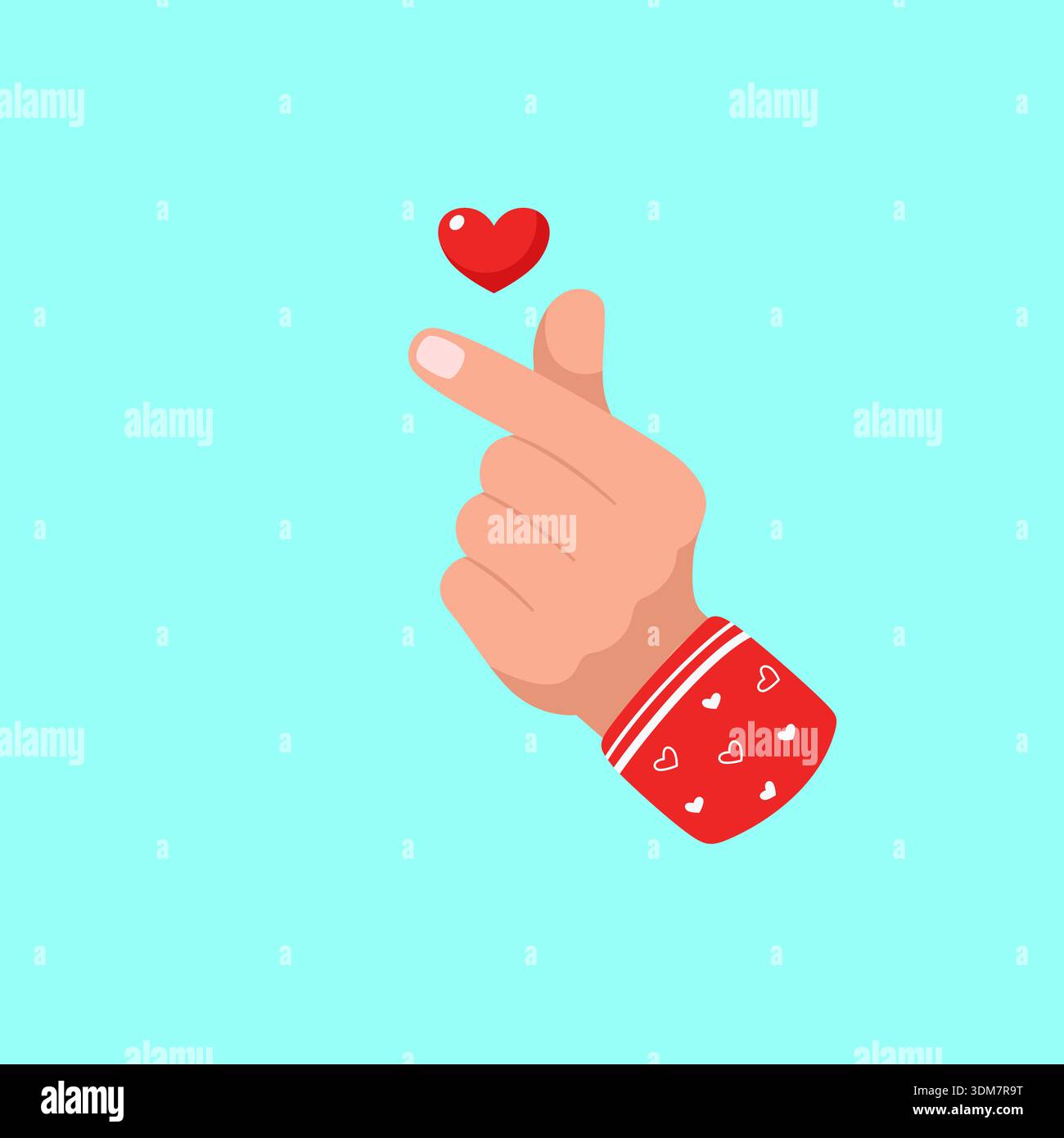Finger Heart Gesture With Love Stock Vector