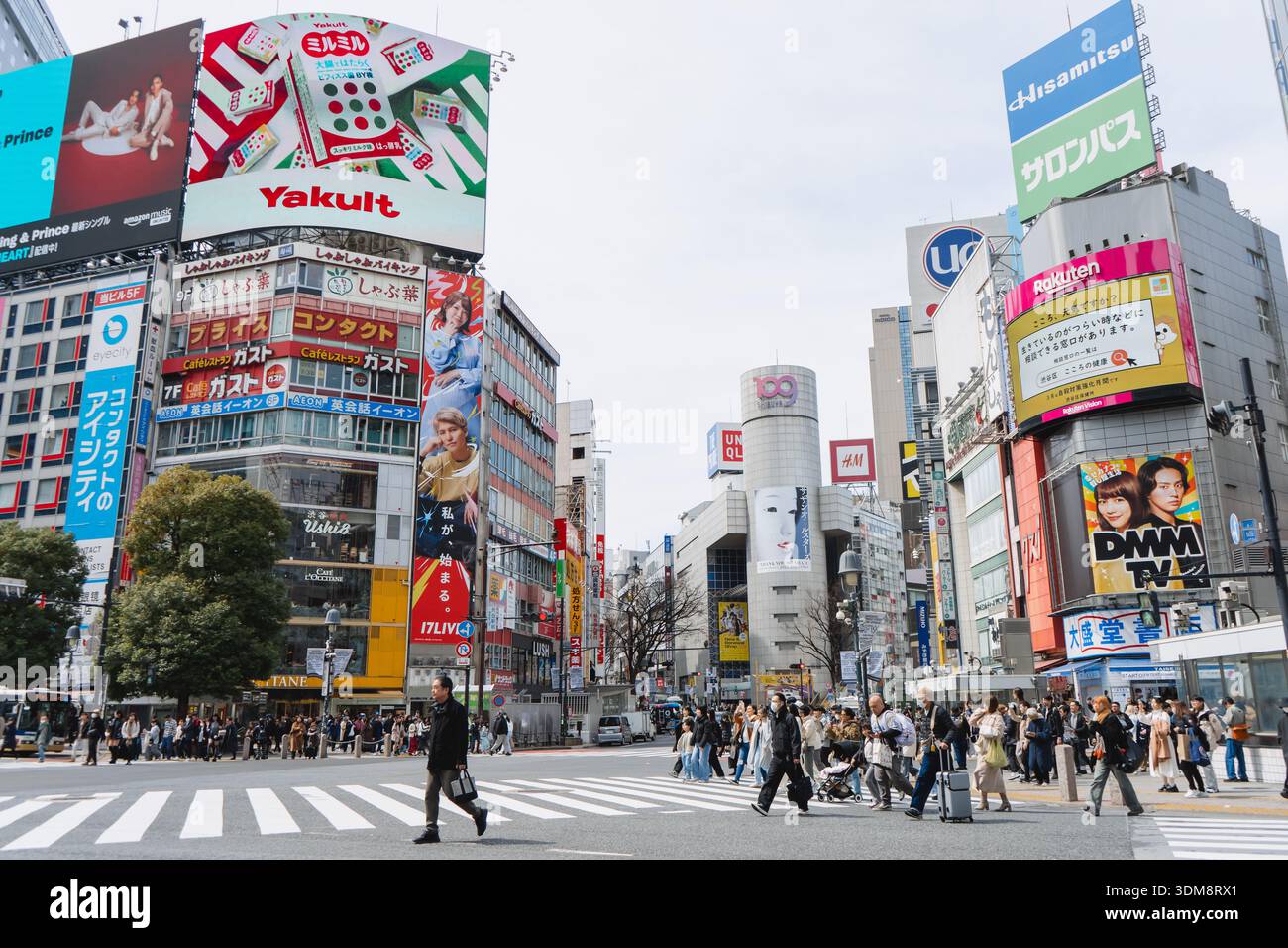 Shibuya, Tokyo 03 - 18 - 2025: The famous Shibuya crossing in the