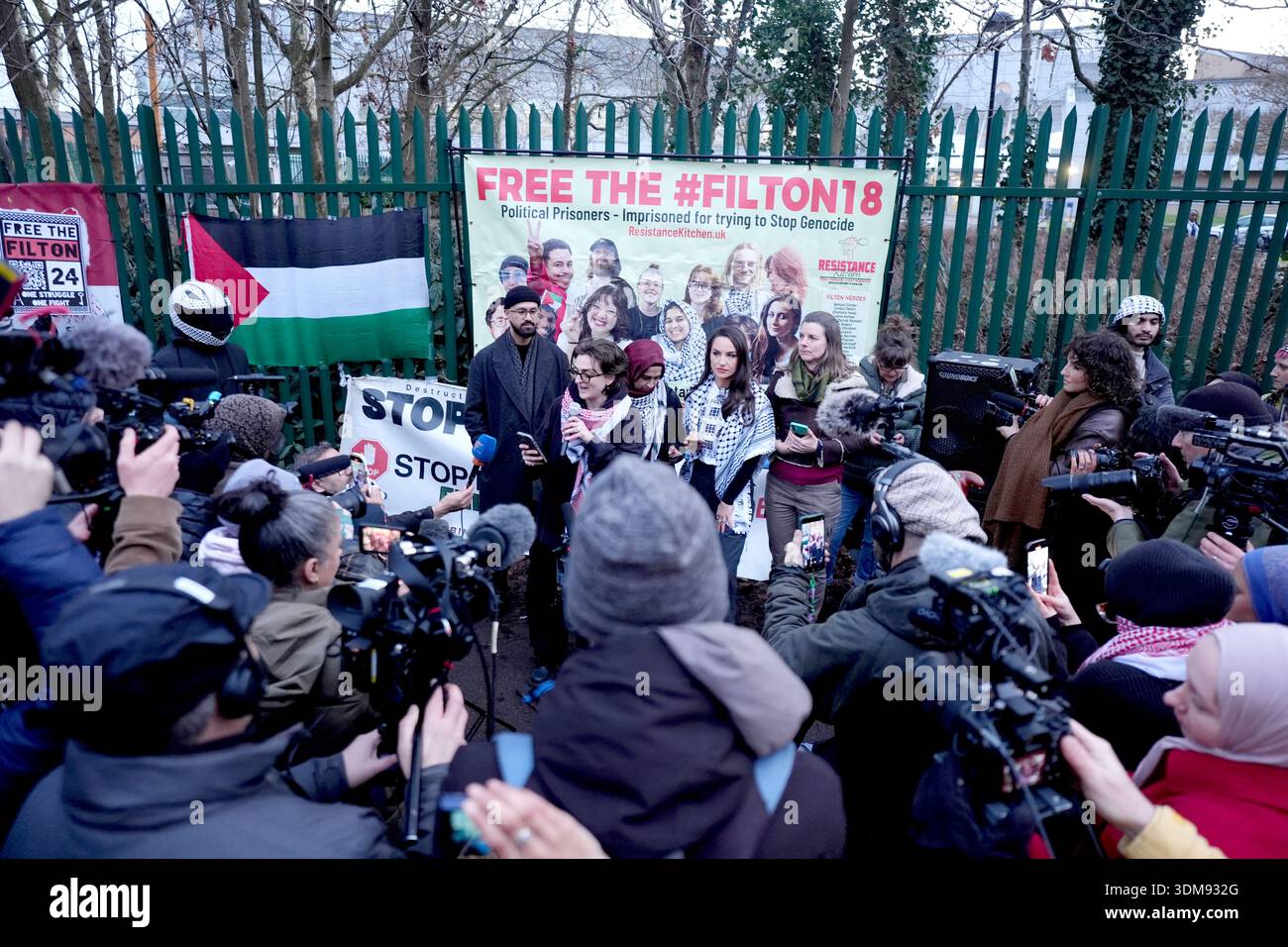 Zoe Rogers, one of the six Palestine Action activists, addresses the ...