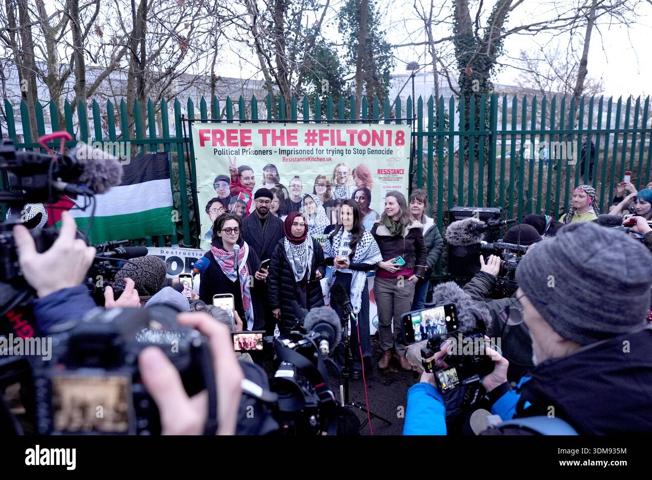 Zoe Rogers, one of the six Palestine Action activists, addresses the ...