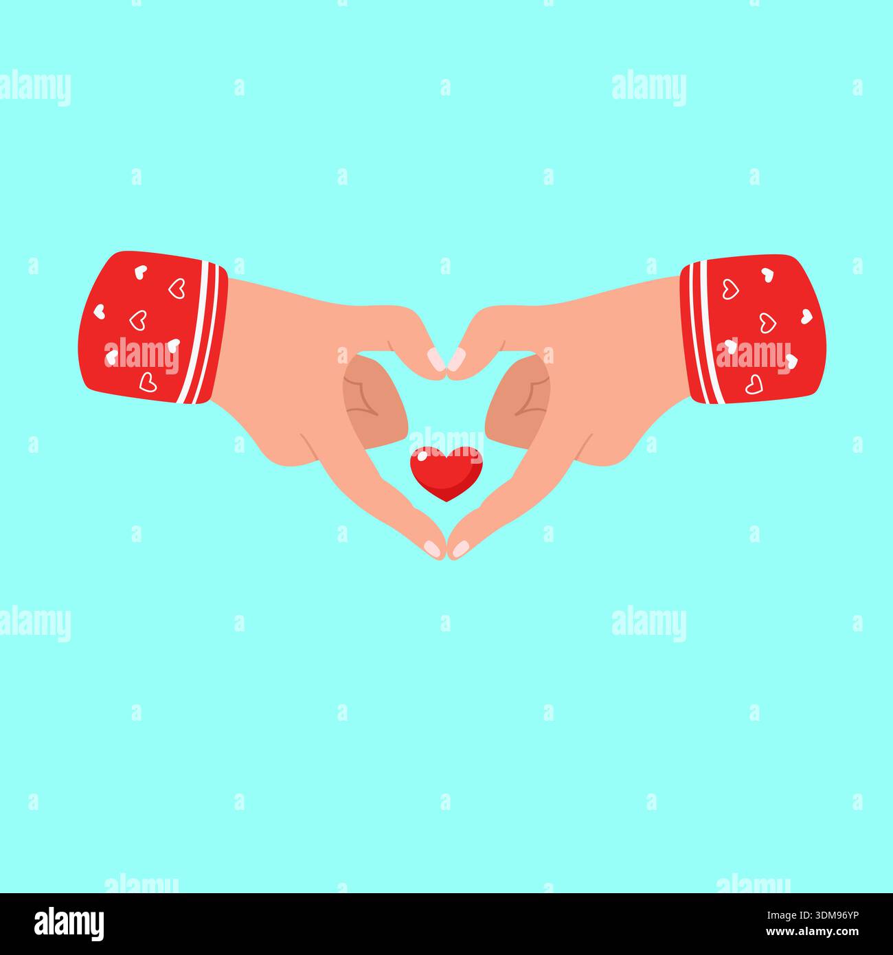 Hands Form Heart With Love Stock Vector