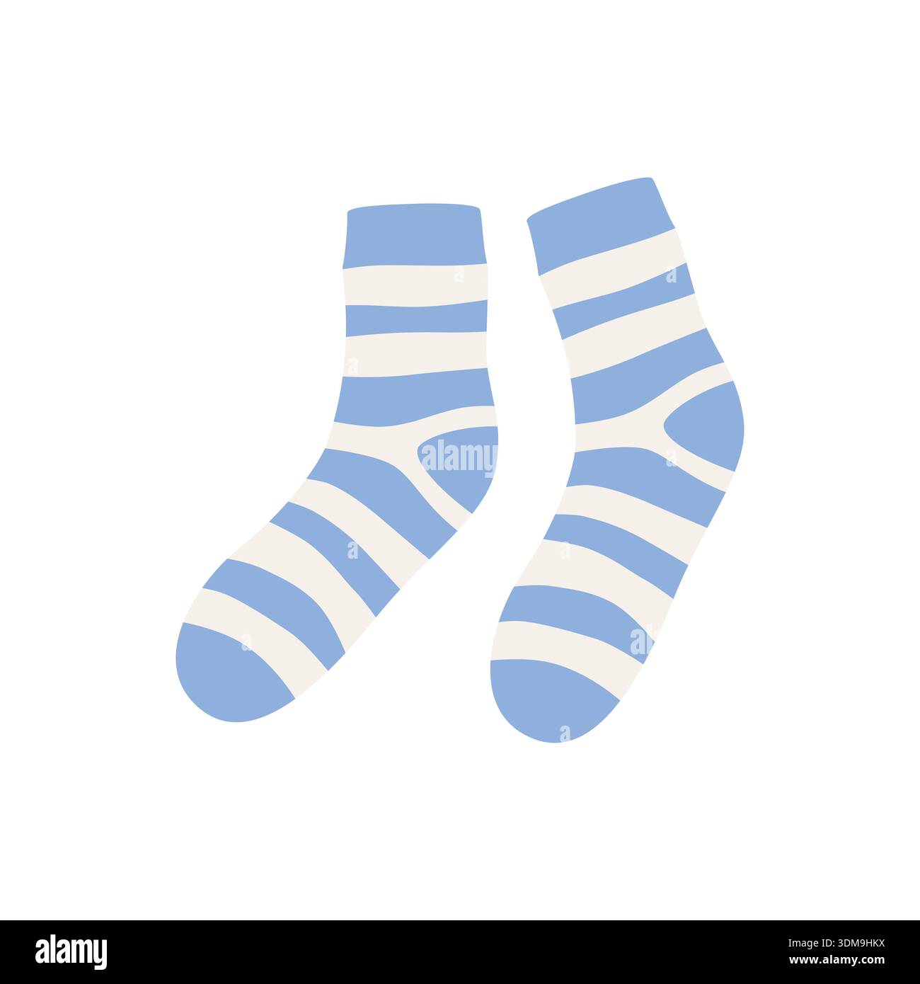 Vector icon striped socks. Funny element in a cartoon style Stock Vector