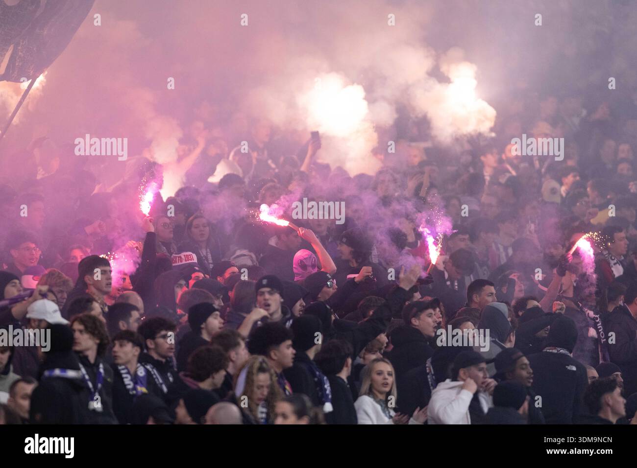 Fans of Toulouse during the French Cup, round of 16 football match