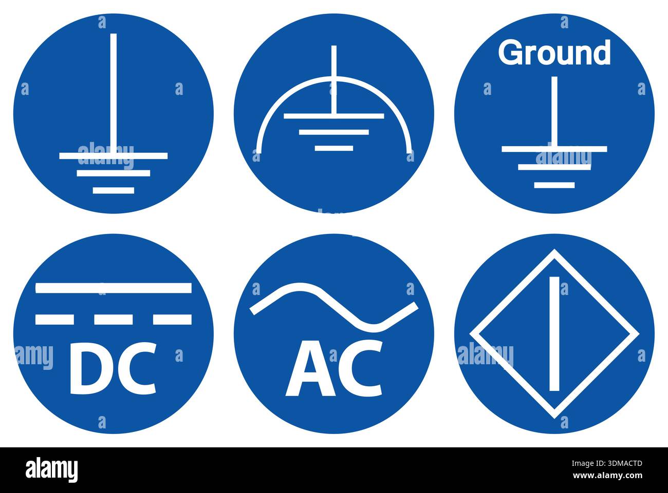 Collection of grounding symbols for electrical applications, featuring ...