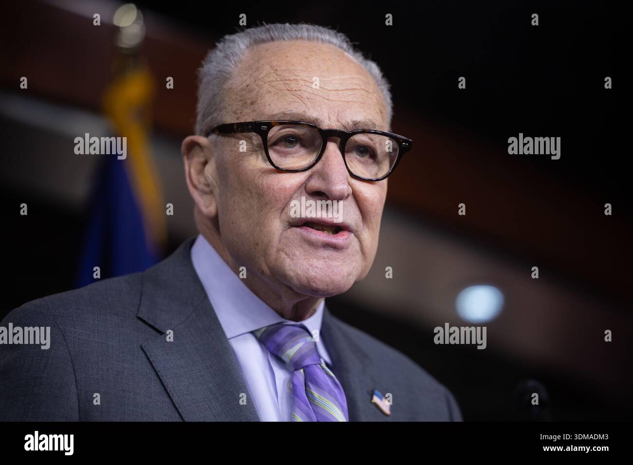 Senate Minority Leader Chuck Schumer (D-N.Y.) speaks during a press ...