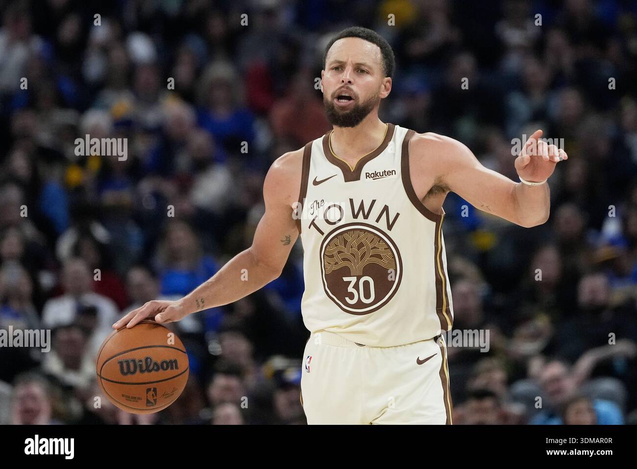 Golden State Warriors Guard Stephen Curry During An NBA Basketball Game Golden State Warriors Guard Stephen Curry During An Nba Basketball Game Against The Charlotte Hornets In San Francisco Saturday Jan 17 2026 Ap Photojeff Chiu 3DMAR0R 
