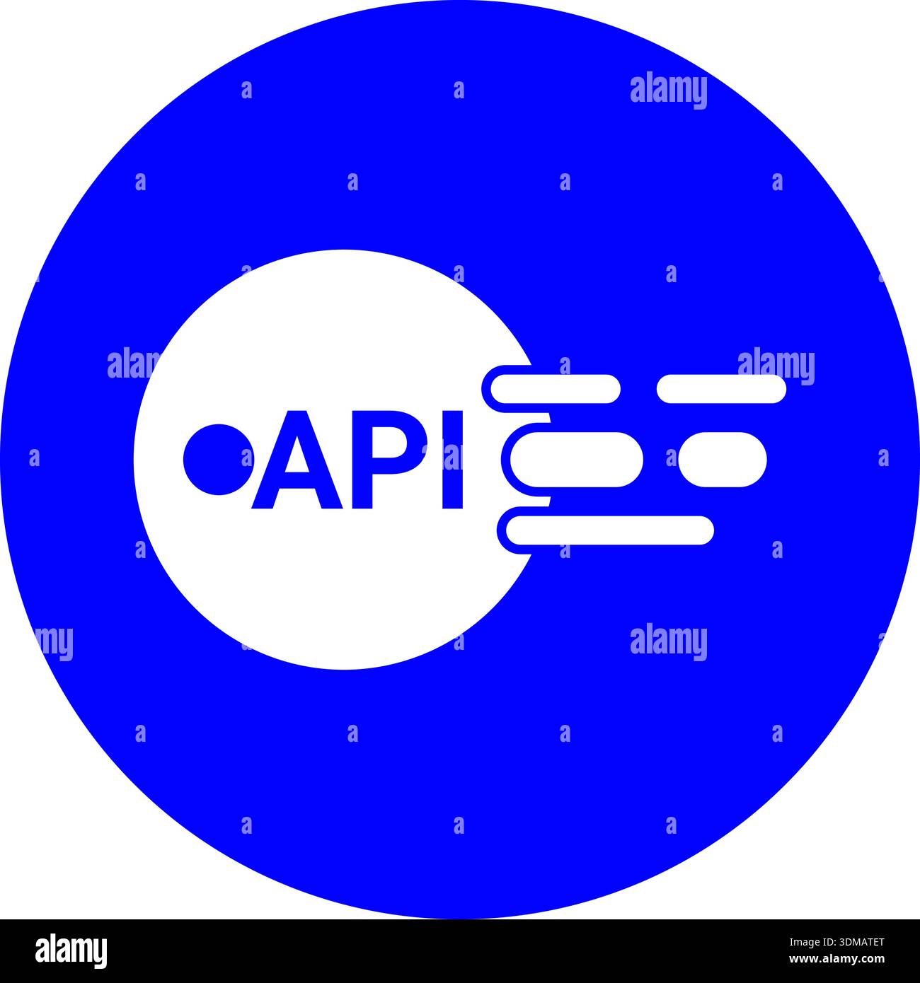 Blue Circular API Integration Icon for Software Development and Data Connectivity Stock Vector