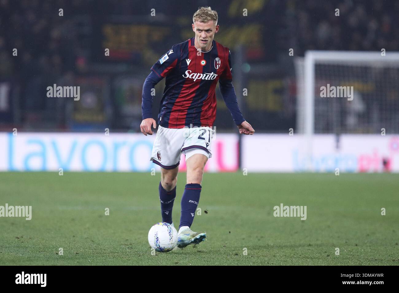 Bologna, Italy. 03rd Feb, 2026. Jens Odgaard of Bologna FC in action during Bologna FC vs AC Milan, Italian soccer Serie A match in Bologna, Italy, February 03 2026 Credit: Independent Photo Bologna, Italy. 03rd Feb, 2026. Jens Odgaard of Bologna FC in action during Bologna FC vs AC Milan, Italian soccer Serie A match in Bologna, Italy, February 03 2026 Credit: Independent Photo