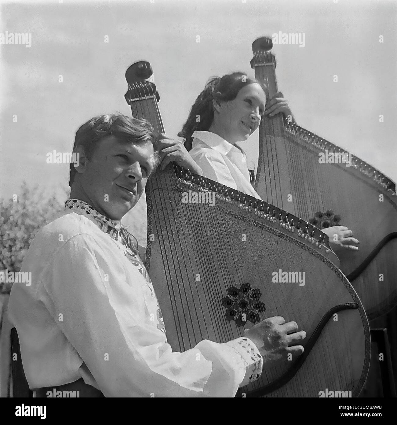 Slaviansk, Ukrainian SSR, 1960s. An expressive black and white archival ...