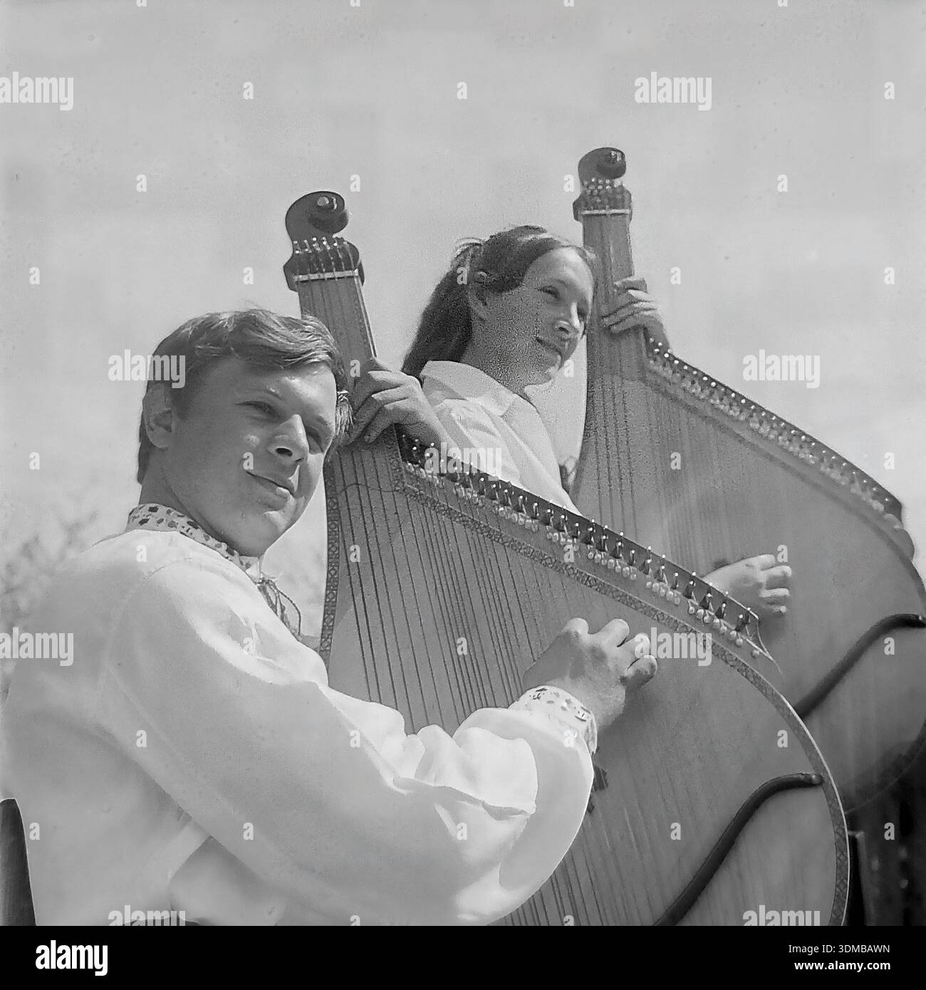 Slaviansk, Ukrainian SSR, 1960s. An expressive black and white archival ...