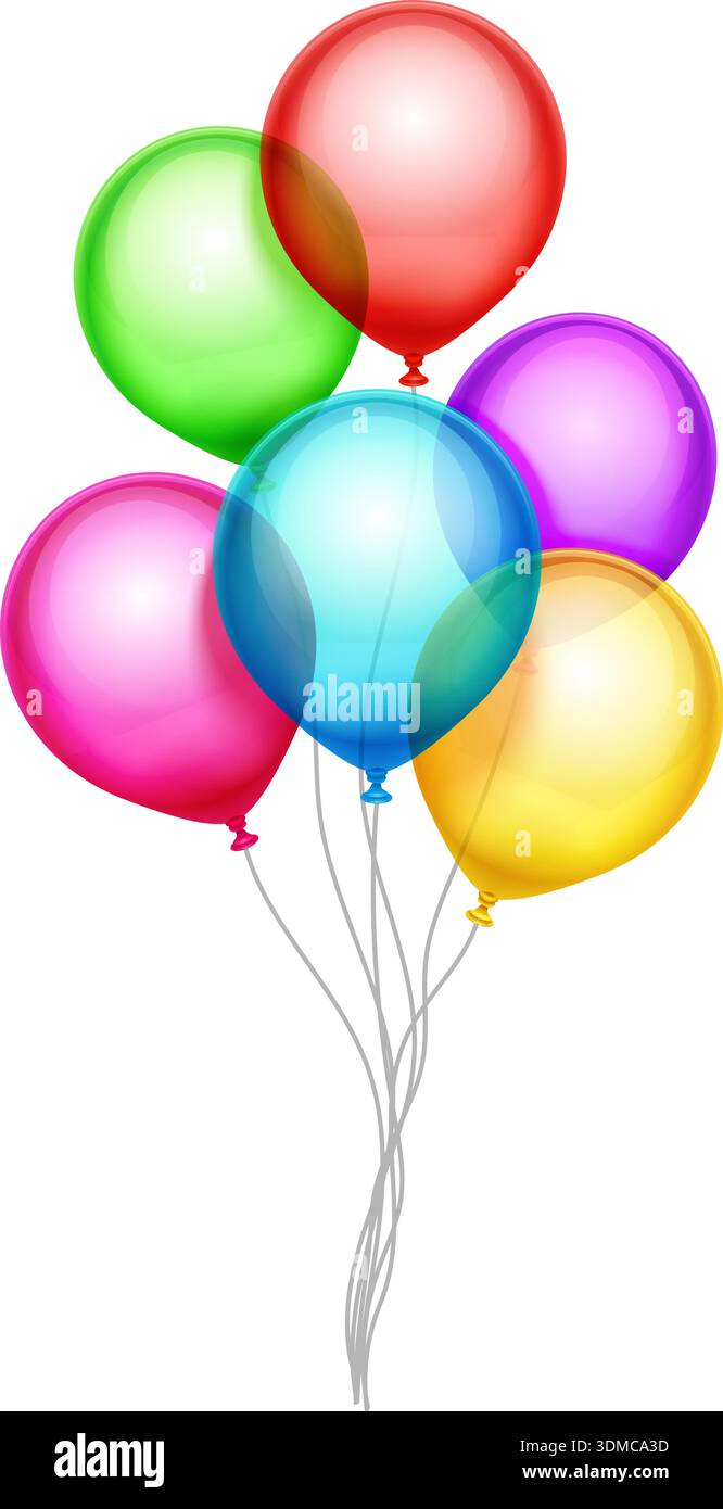 A bunch of colorful balloons are tied together Stock Vector Image & Art ...