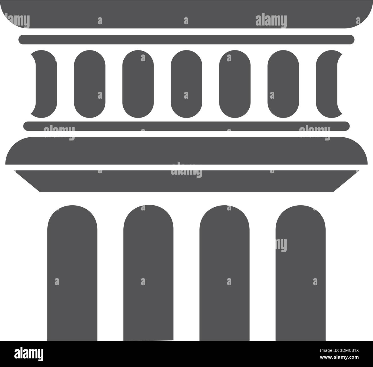 A building with four pillars and a large archway Stock Vector