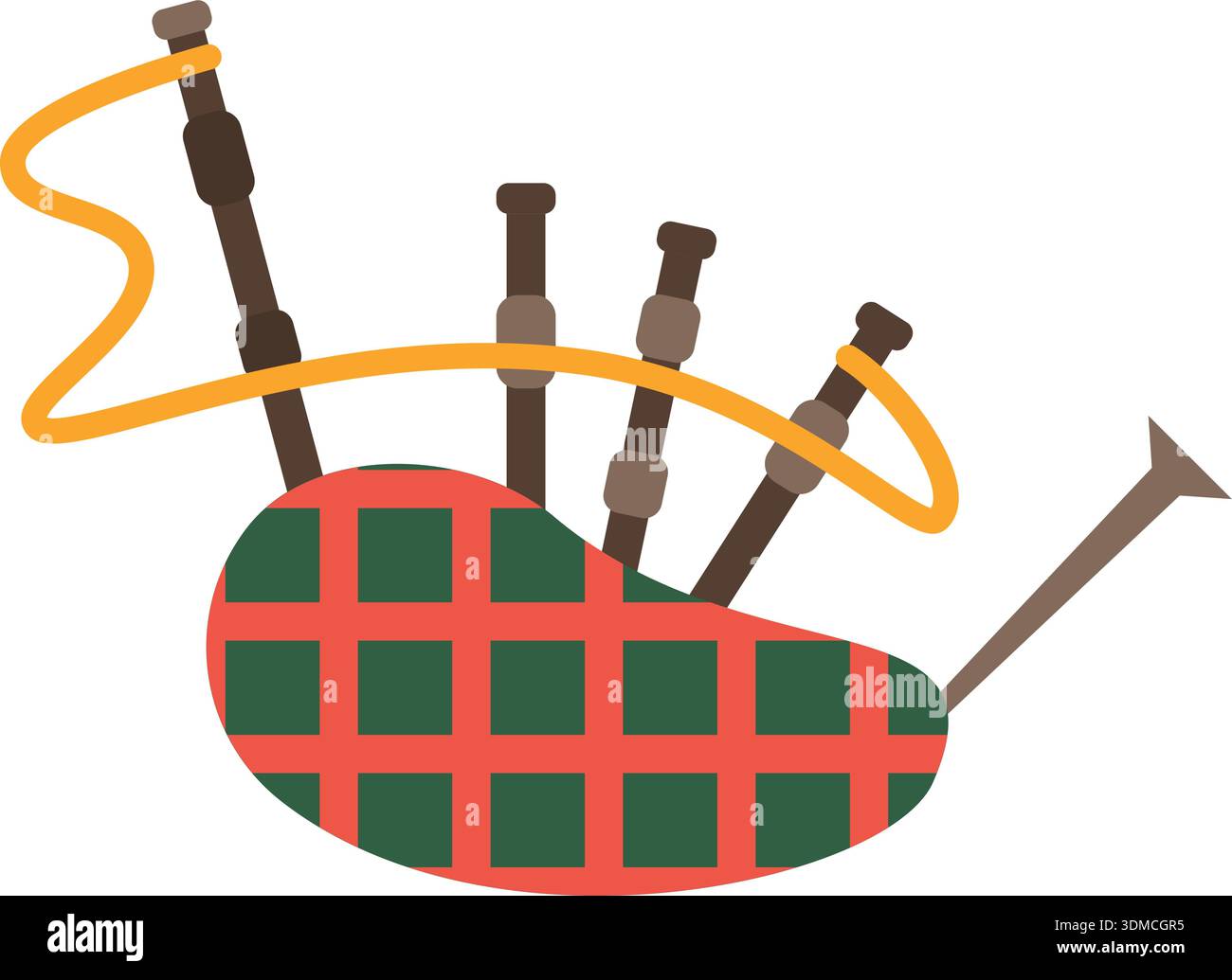 A kilt with a kilt bag and a kilt bag with a kilt bag Stock Vector