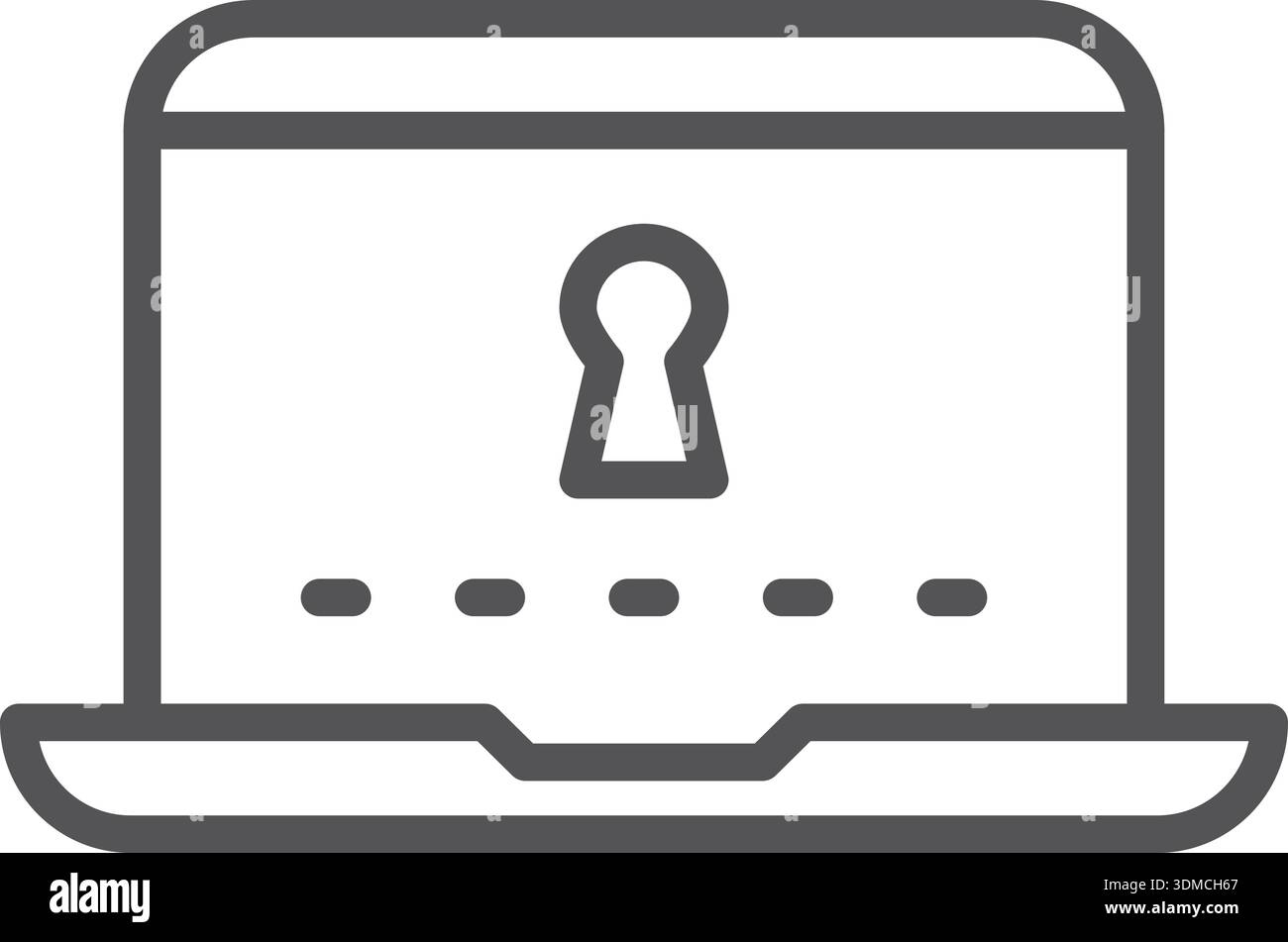 A laptop with a key on it Stock Vector