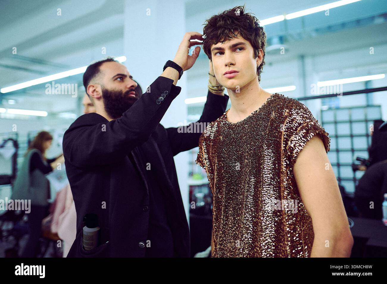 Male models dressing room hi-res stock photography and images - Alamy